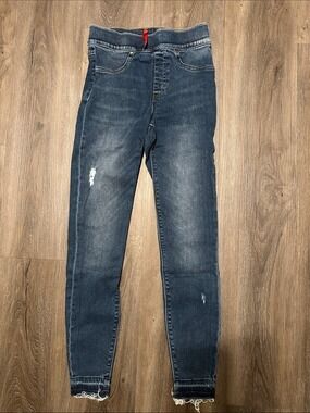 Spanx Jeans Womens Wash Pull On Skinny Distressed Denim XS